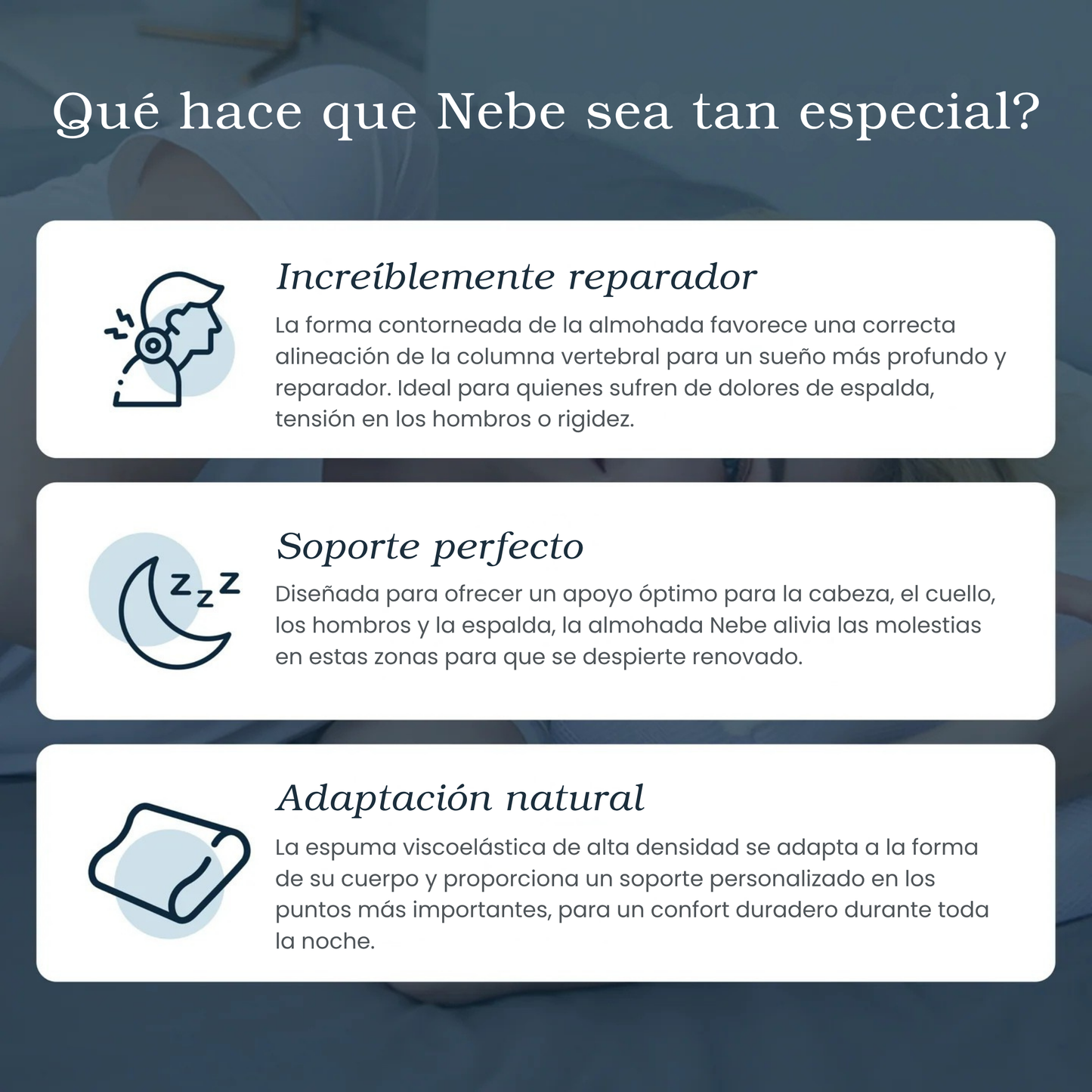 Nebe Nube 2.0 - Almohada Ergonómica Para Un Descanso Sin Dolor